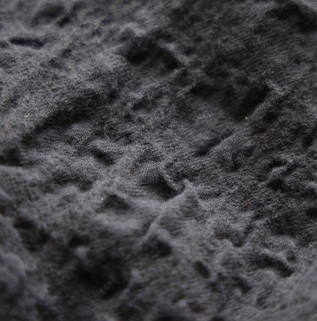 HUIS×尾州◆縮絨綿ウールガーゼ シャツ015&スカートU402◆ブラック