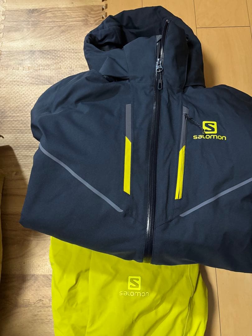 Salomon スキーウェアセット ネイビー/イエロー