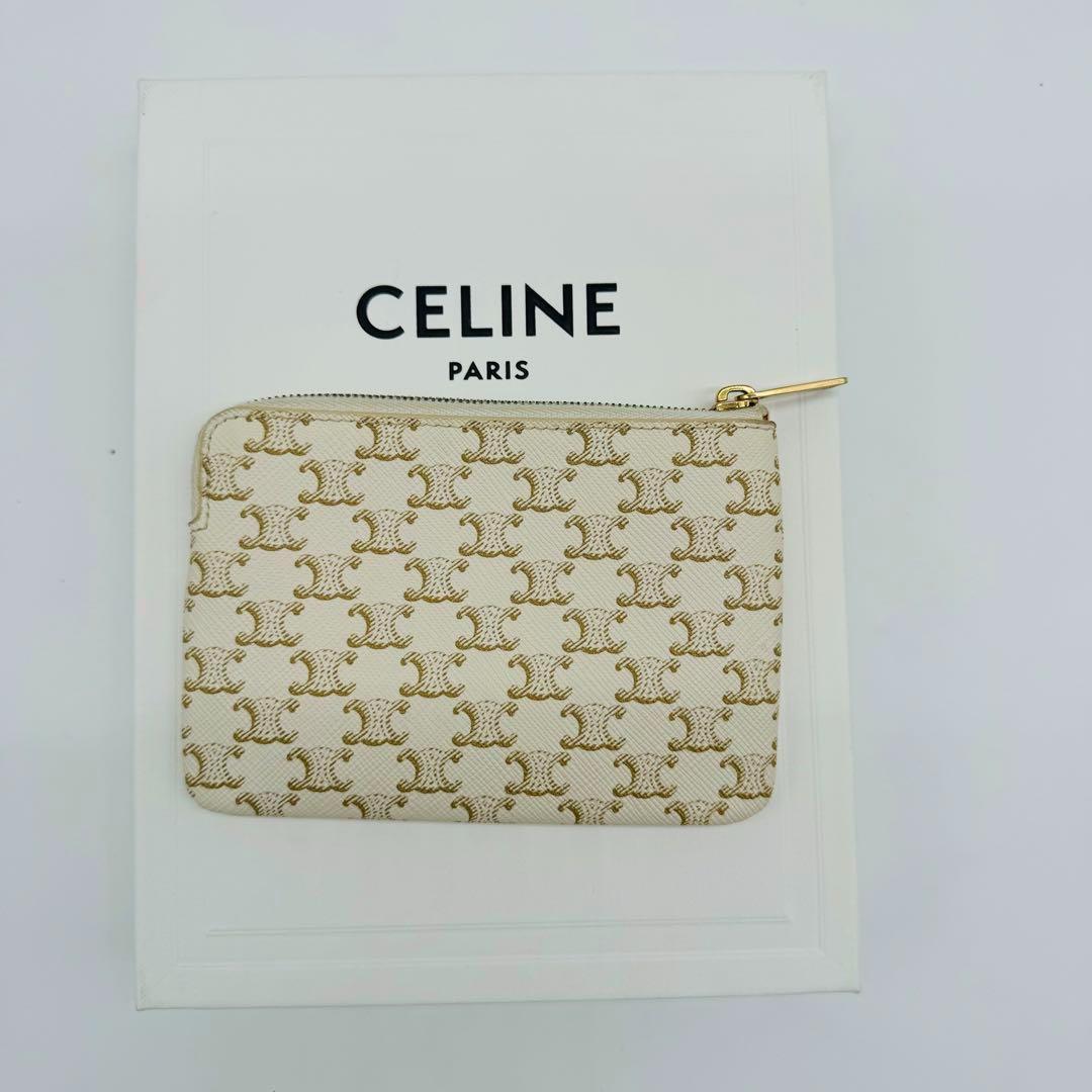 CELINE  トリオンフキャンバス キーリング付小銭入れ PVC 115