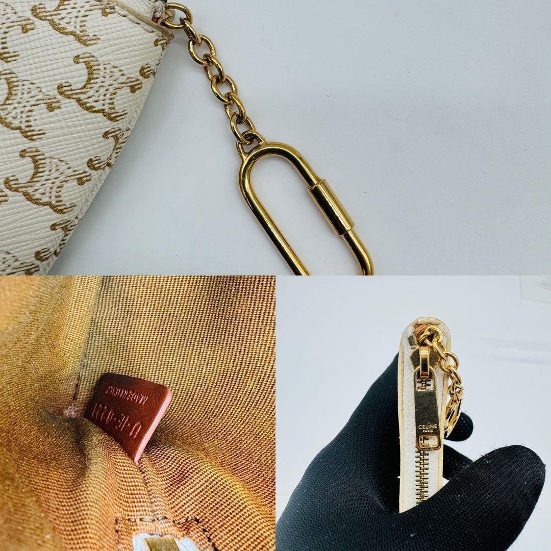 CELINE  トリオンフキャンバス キーリング付小銭入れ PVC 115