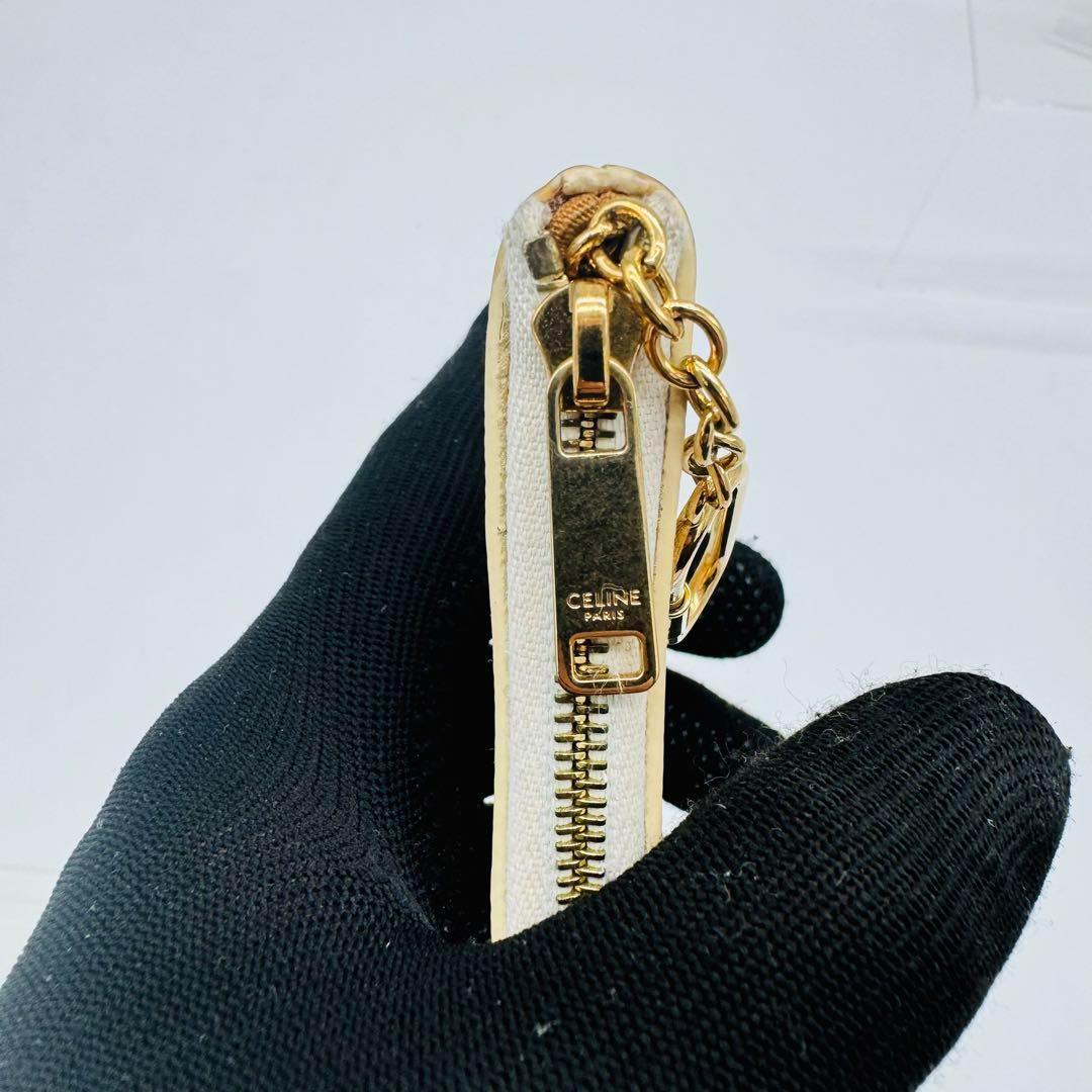 CELINE  トリオンフキャンバス キーリング付小銭入れ PVC 115