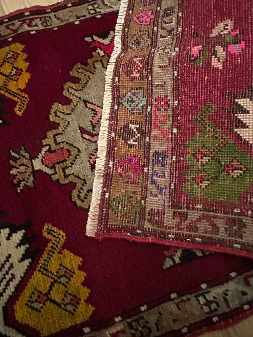 トライバルラグ・トルコヴィンテージラグ・ウール約96×48cm