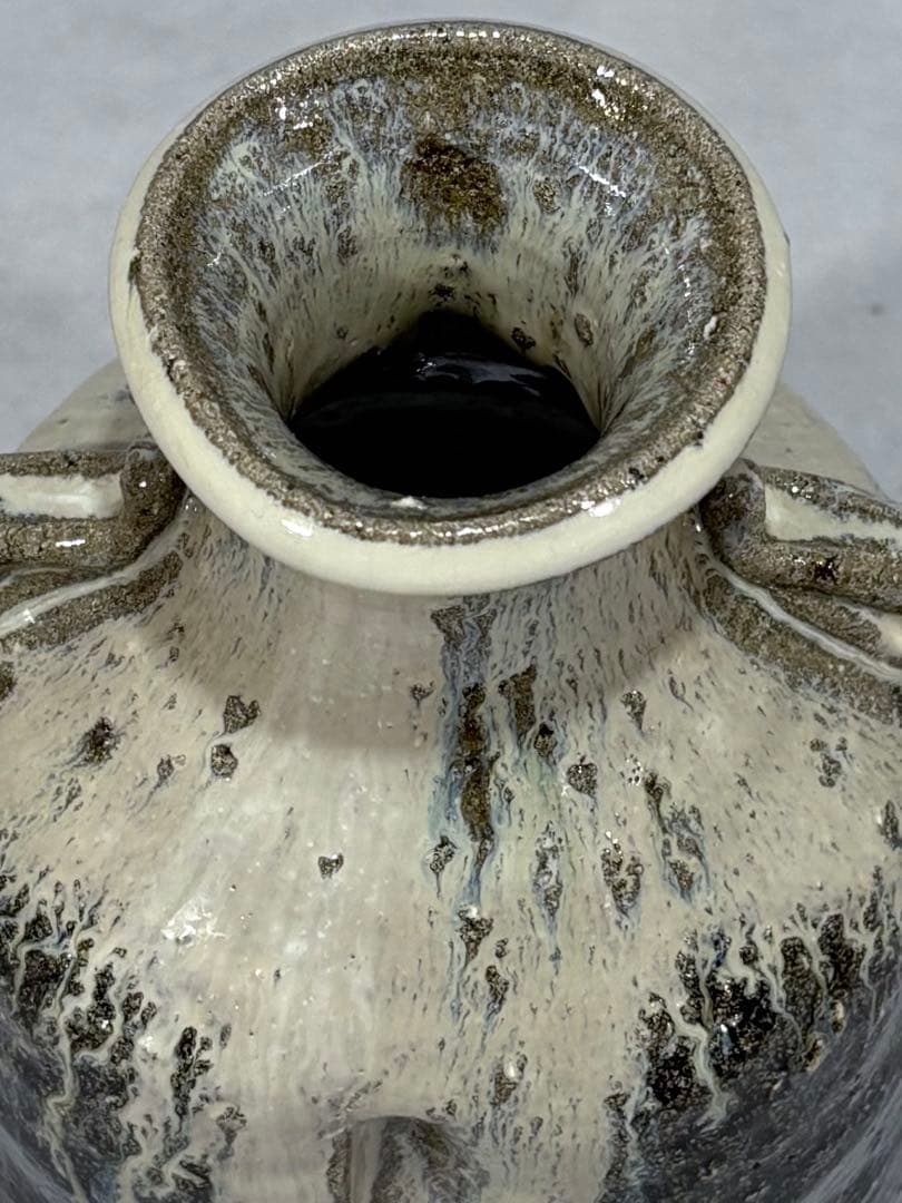 鏡山窯　井上東也作　唐津花入　美品　共箱　茶道具　送料込