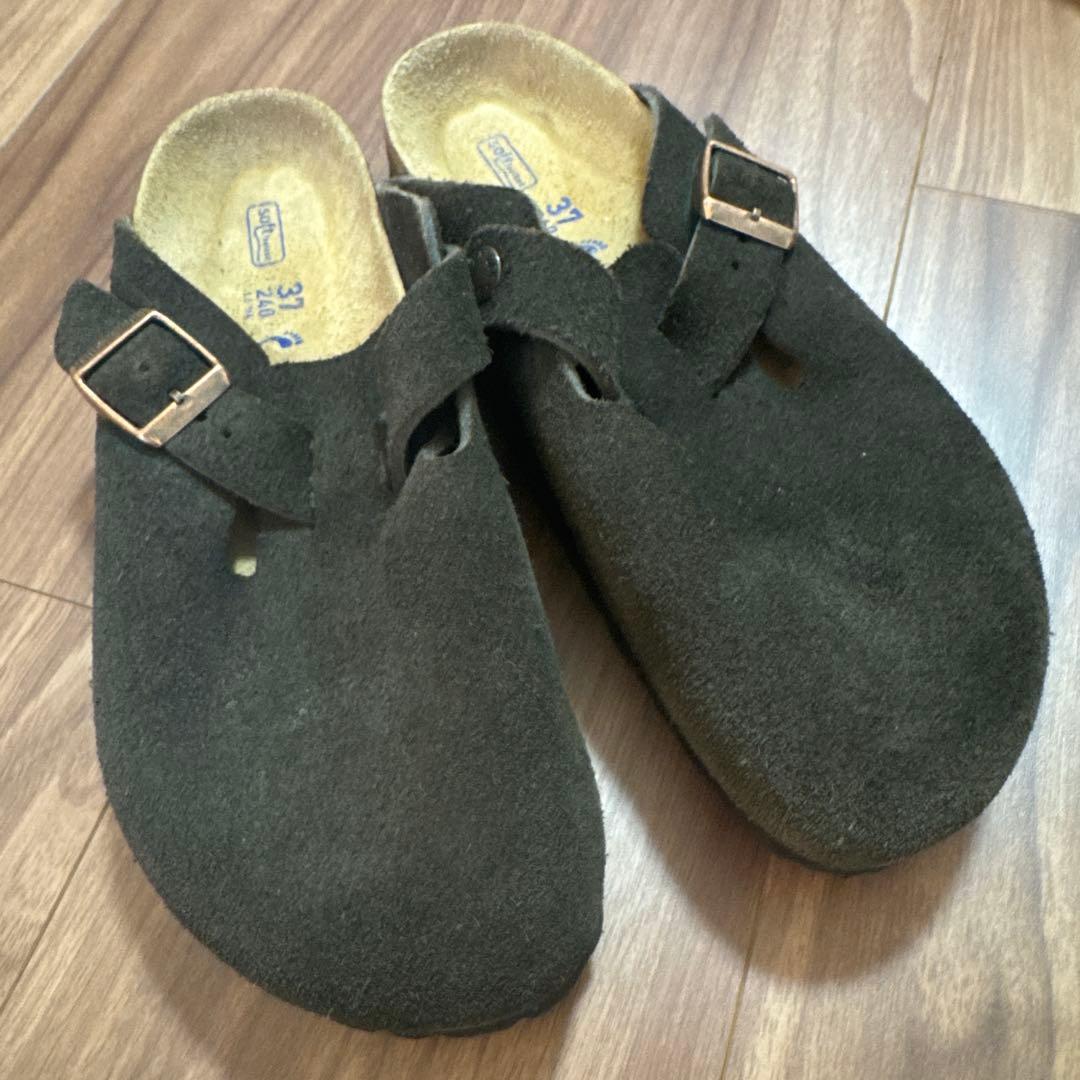 ブラックスエードサボサンダル 37