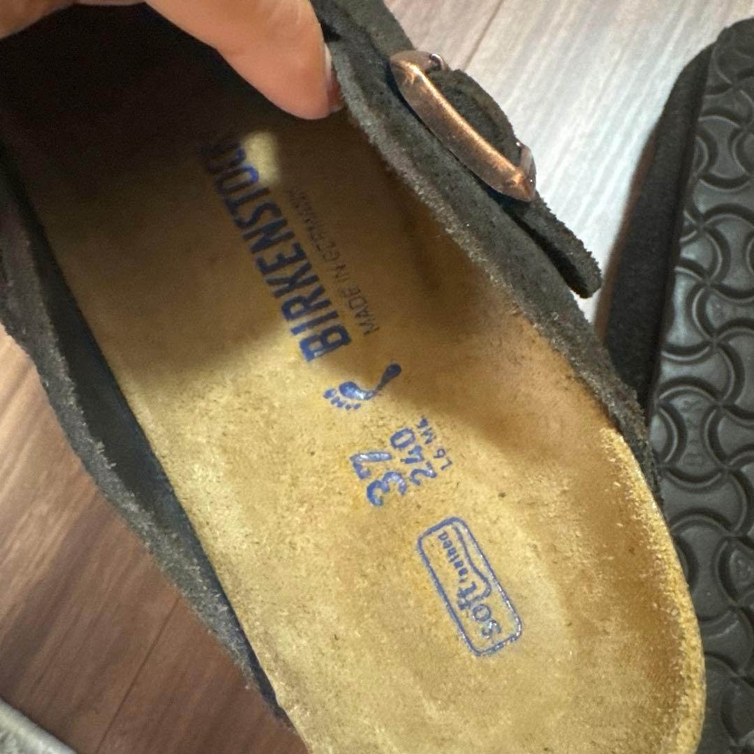 ブラックスエードサボサンダル 37