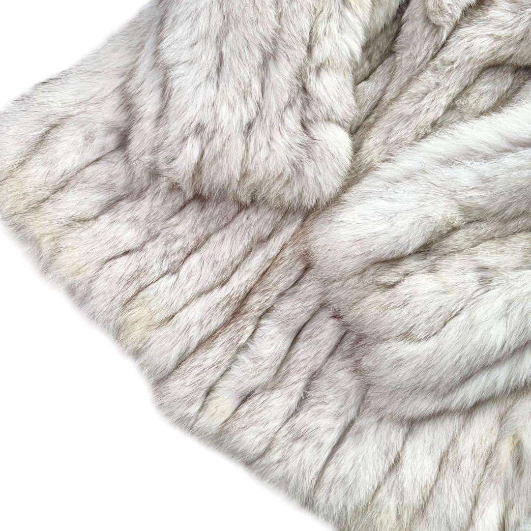 ボリューム◎ブルーフォックス　ファーコート　本毛皮　リアルファー　毛並み良好