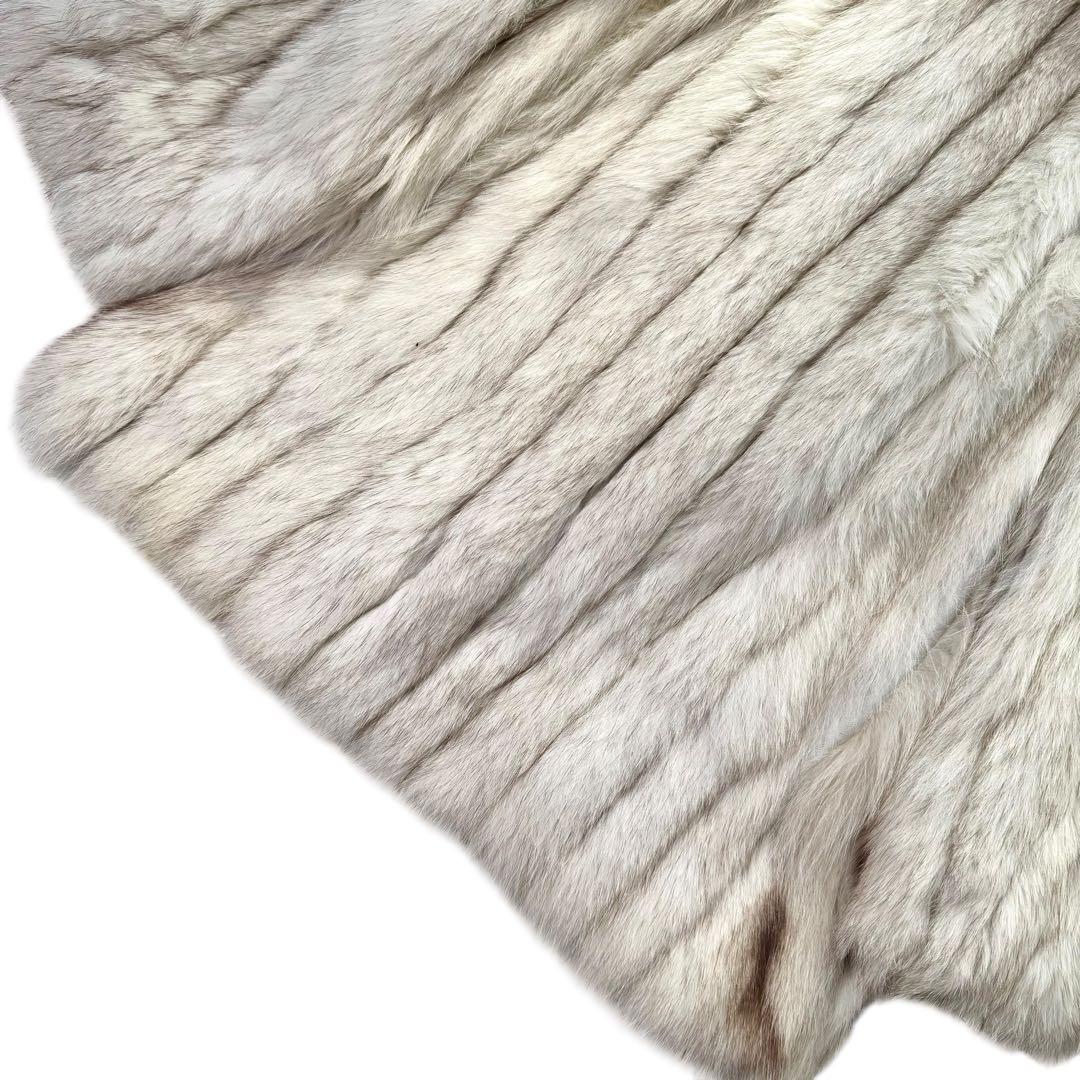 ボリューム◎ブルーフォックス　ファーコート　本毛皮　リアルファー　毛並み良好