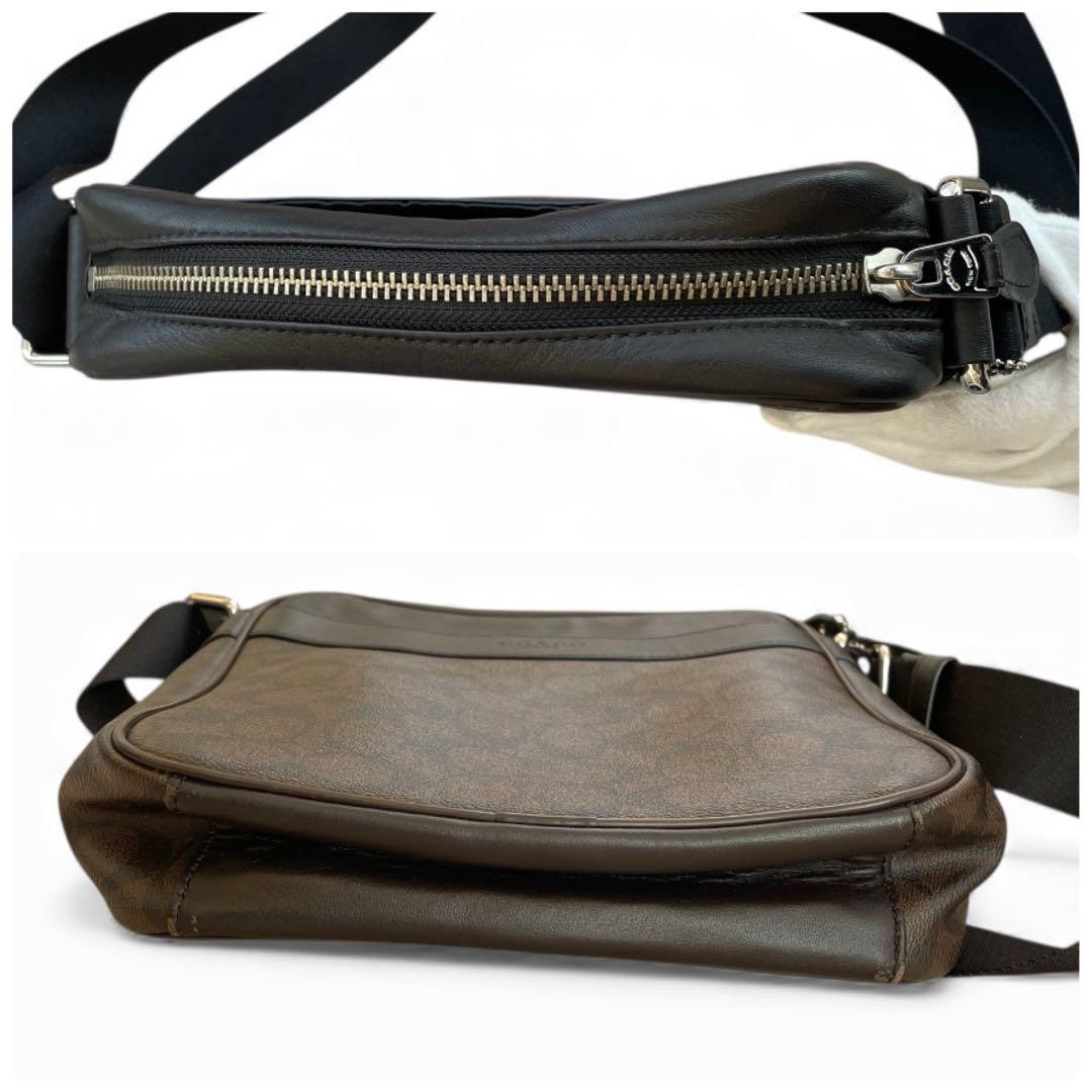 【未使用級】COACH　コーチ　ダークブラウン　ショルダーバッグ　シグネチャー