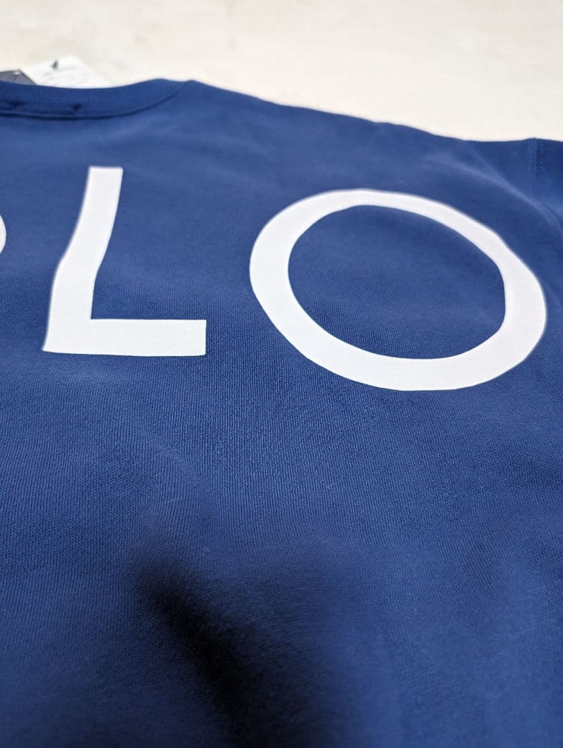 【未使用】ラルフローレン　ロゴ　刺繍　スエット　トレーナー　青　ビッグロゴ