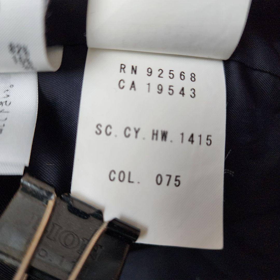 ICB 高級 カシミヤ コート ダブルブレスト 金ボタン フード Aライン 濃紺