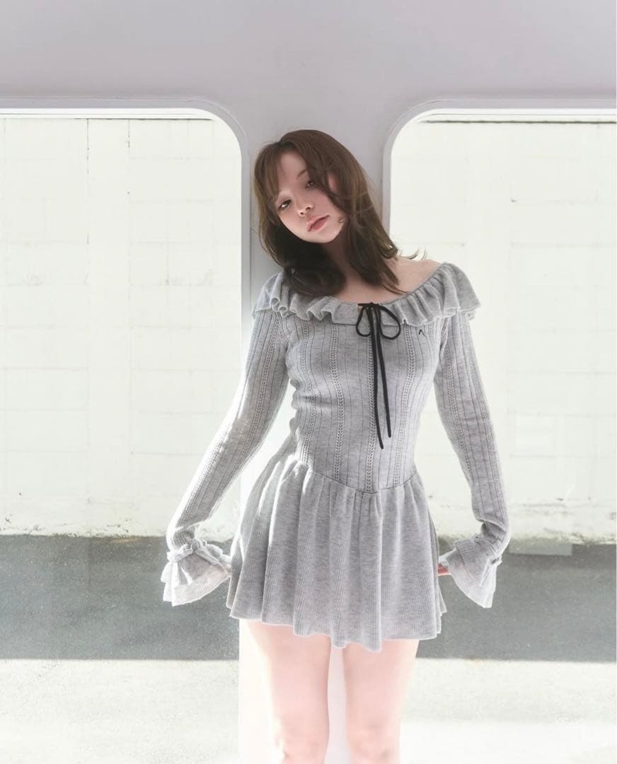 新品ANDMARY Hana knit mini dress