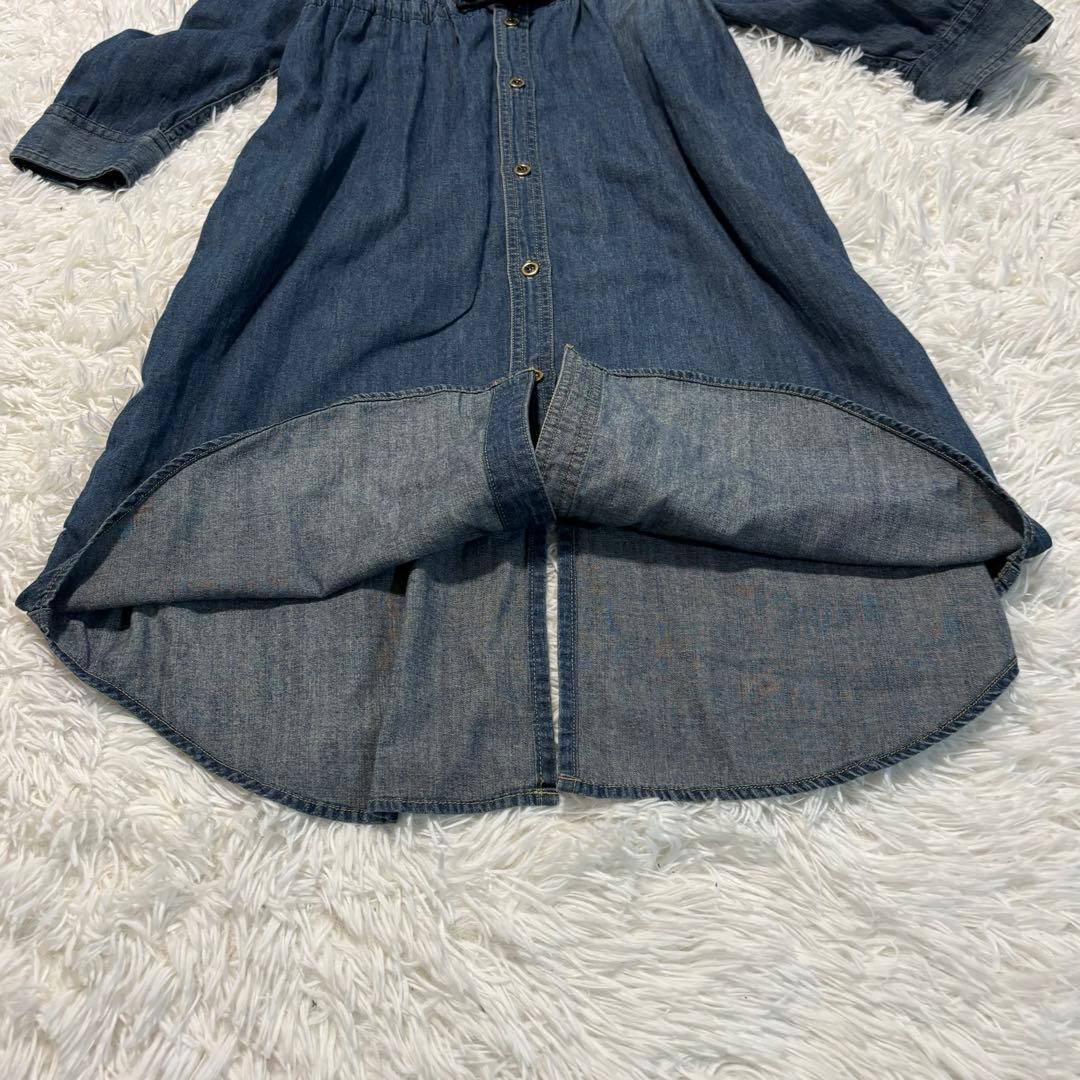 ジョンブル　アシンメトリーワークシャツドレス　デニムシャツワンピース　完売品
