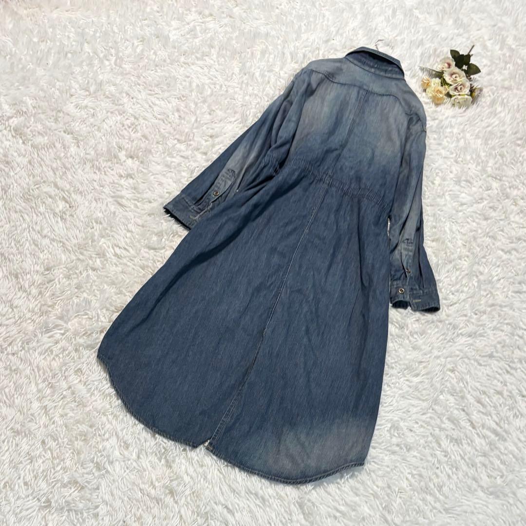 ジョンブル　アシンメトリーワークシャツドレス　デニムシャツワンピース　完売品