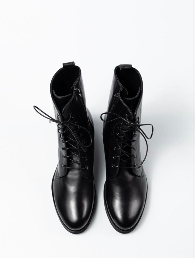 リクエストお値下中　ルカグロッシ レースアップブーツ 黒 36 サイドジッブ