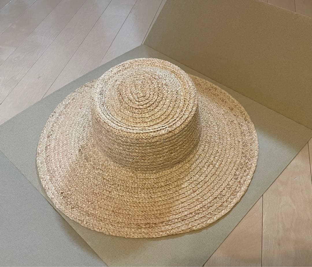 tocit トチエット　ナチュラル 麦わら帽子　リボン付き