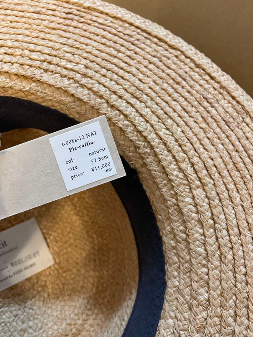 tocit トチエット　ナチュラル 麦わら帽子　リボン付き