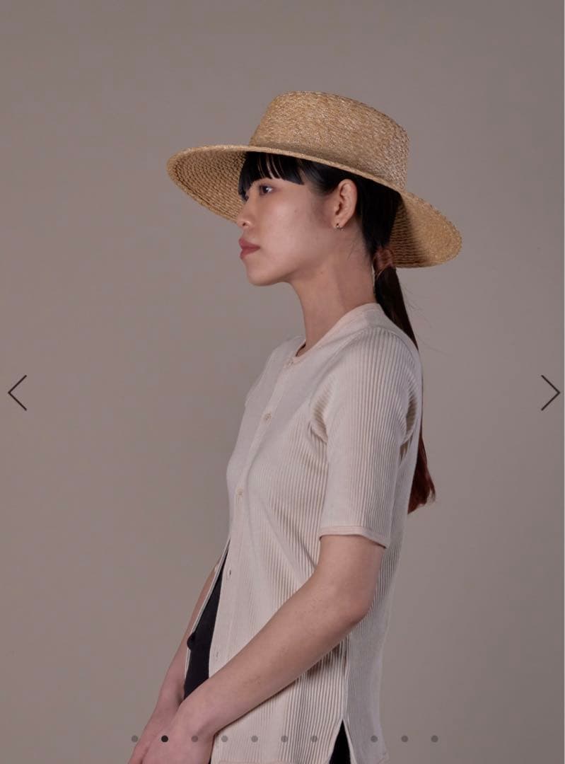 tocit トチエット　ナチュラル 麦わら帽子　リボン付き