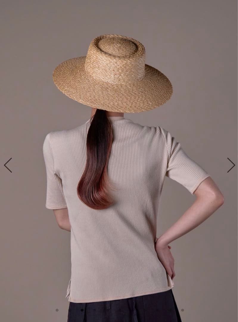 tocit トチエット　ナチュラル 麦わら帽子　リボン付き