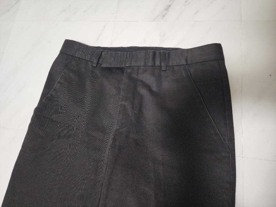 ディオールオム 2004年AW ブラック コットン パンツ 46