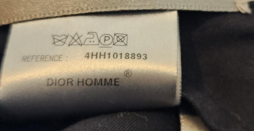ディオールオム 2004年AW ブラック コットン パンツ 46