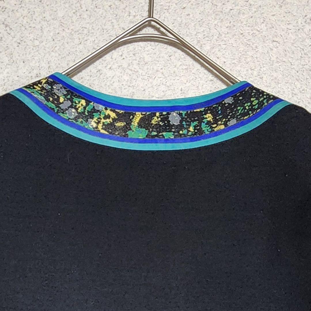 【大きいサイズL】レオナール カーディガン ワンピース トリム ウール 金ボタン