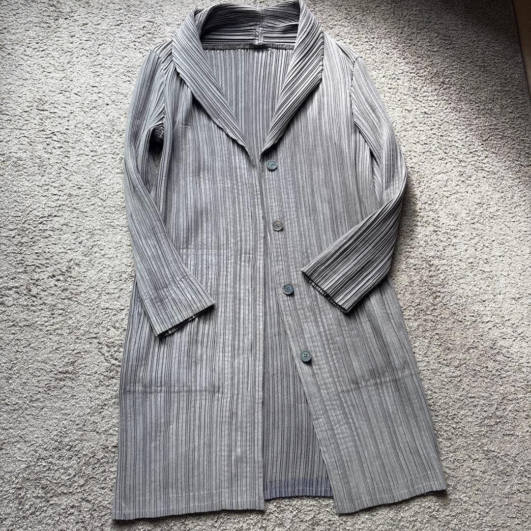 イッセイミヤケ プリーツプリーズ　ロングカーディガン