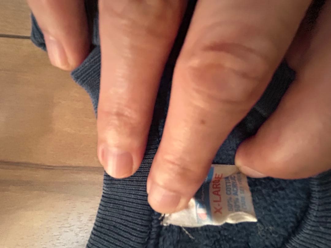 【 shinji】champion 70s バータグブルー　スウェットT