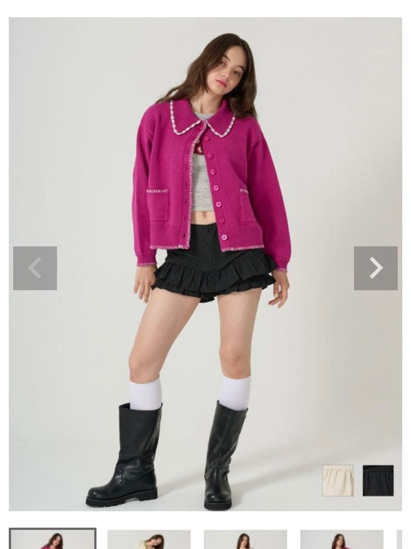 tina:jojun ピンストライプ ティアード ショートパンツ