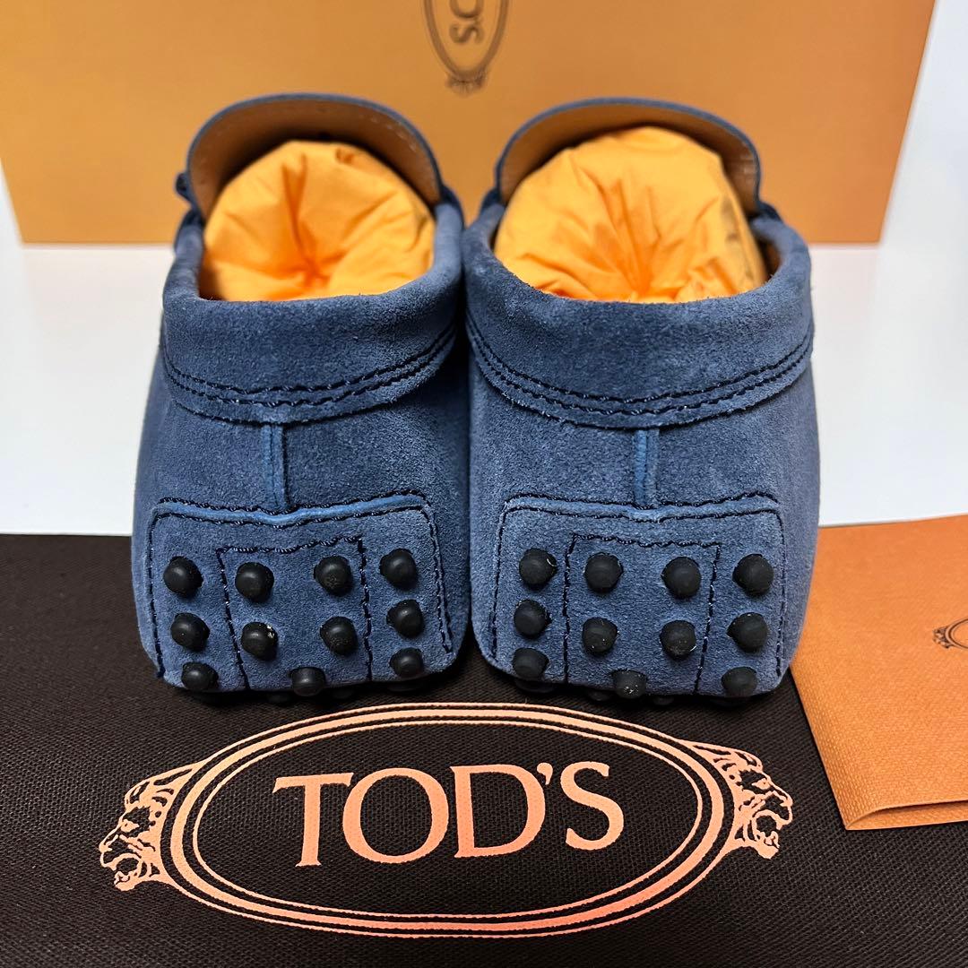 トッズ☆新品☆TOD’s メンズ レザー ゴンミーニ ローファー/ブルー25cm