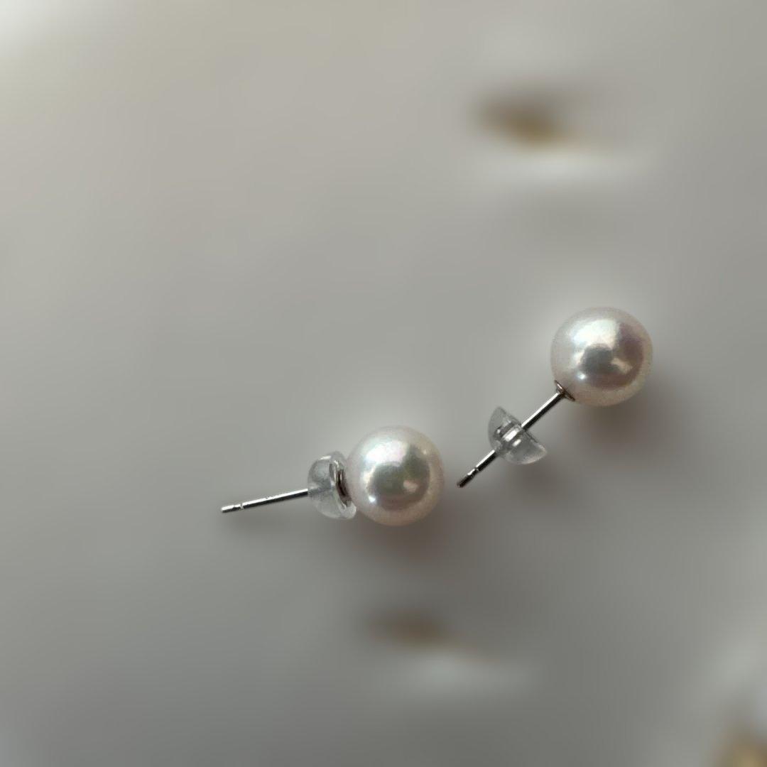 格安パールネックレスイヤリングセット【木箱、クロス付き】美品