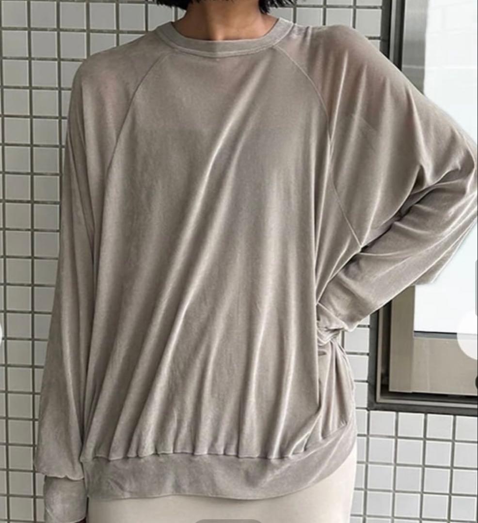 新品タグ付【YENN イエン】フロッキーチュールプルオーバー　ベージュ