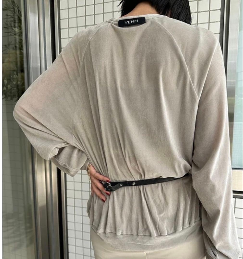 新品タグ付【YENN イエン】フロッキーチュールプルオーバー　ベージュ