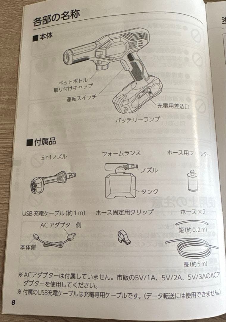 アイリスオーヤマ/充電式ハンディウォッシャー/A-JHW-101