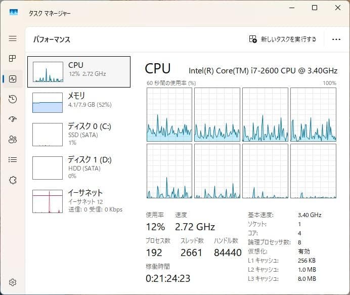 デスクトップ型PC　WIN11 i7 2600 ＋SSD＋HDD＋RAM8G