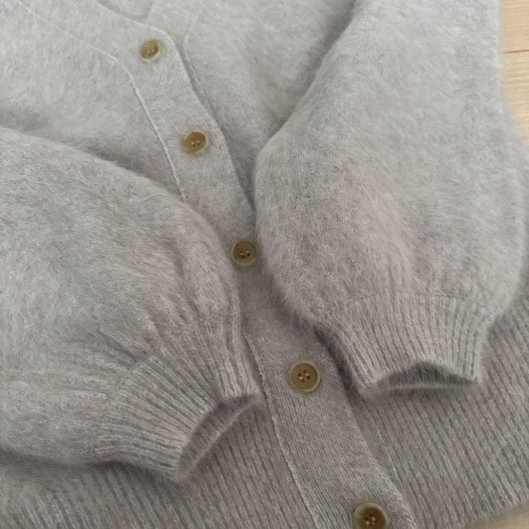 美品　マルティニークFOX2WAYカーディガン　ライトグレー　フォックスカシミア