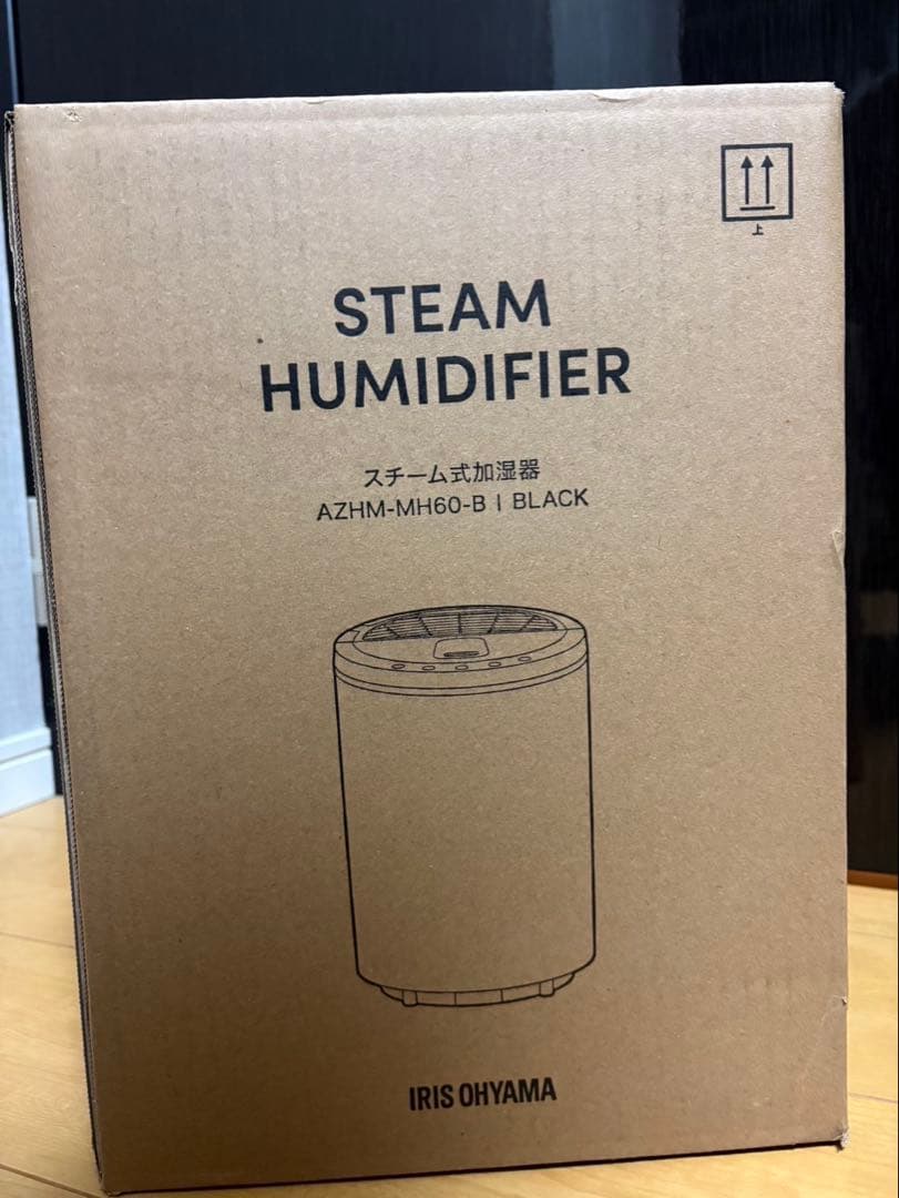 【新品未使用】アイリスオーヤマ スチーム加湿器 AZHM-MH60-B ブラック