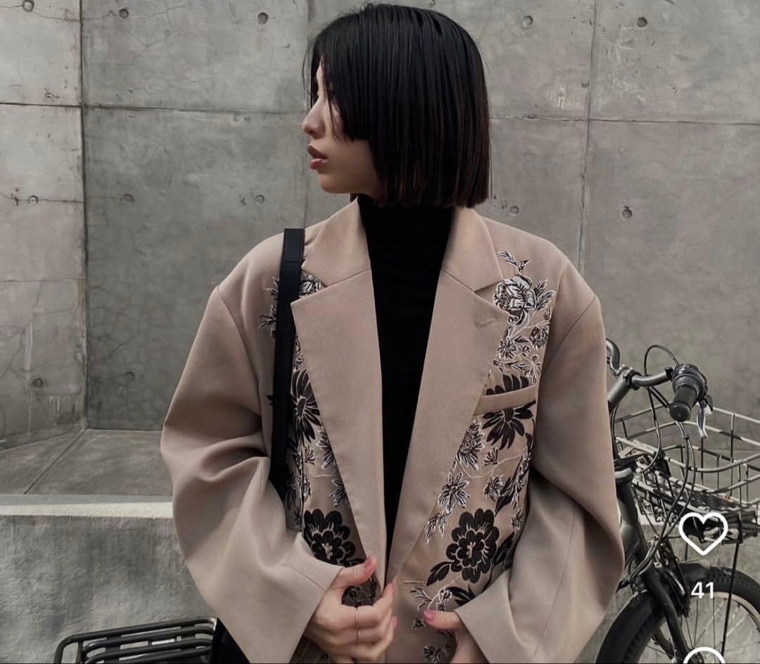 【CLANE】FLOWER EMBROIDERY TAILORED JACKET