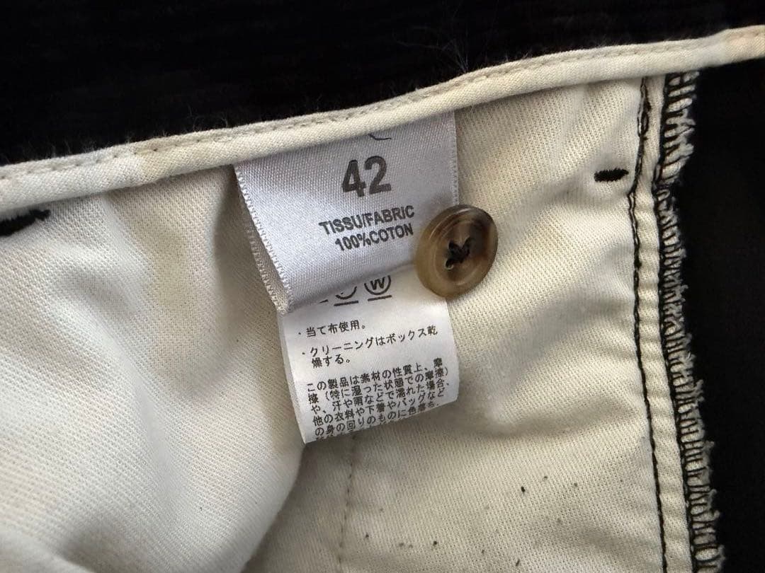 ベルナールザンスBERNARD ZINSコーデュロイ 42 ブラックbeams