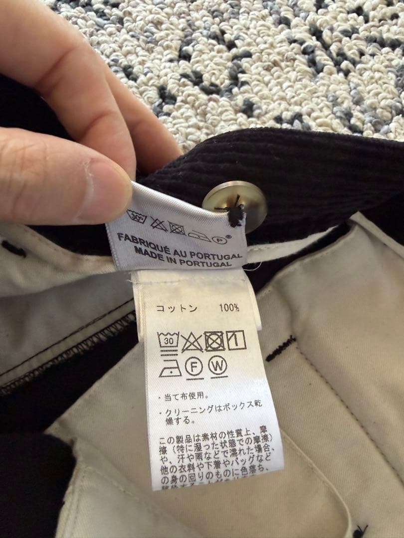 ベルナールザンスBERNARD ZINSコーデュロイ 42 ブラックbeams