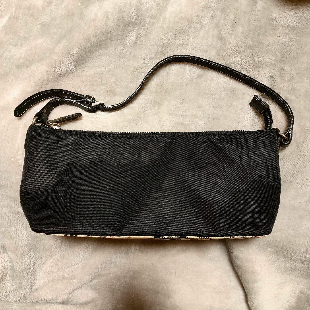 美品 バーバリー ブルーレーベル ハンドバッグ ナイロン ノバチェック ポーチ