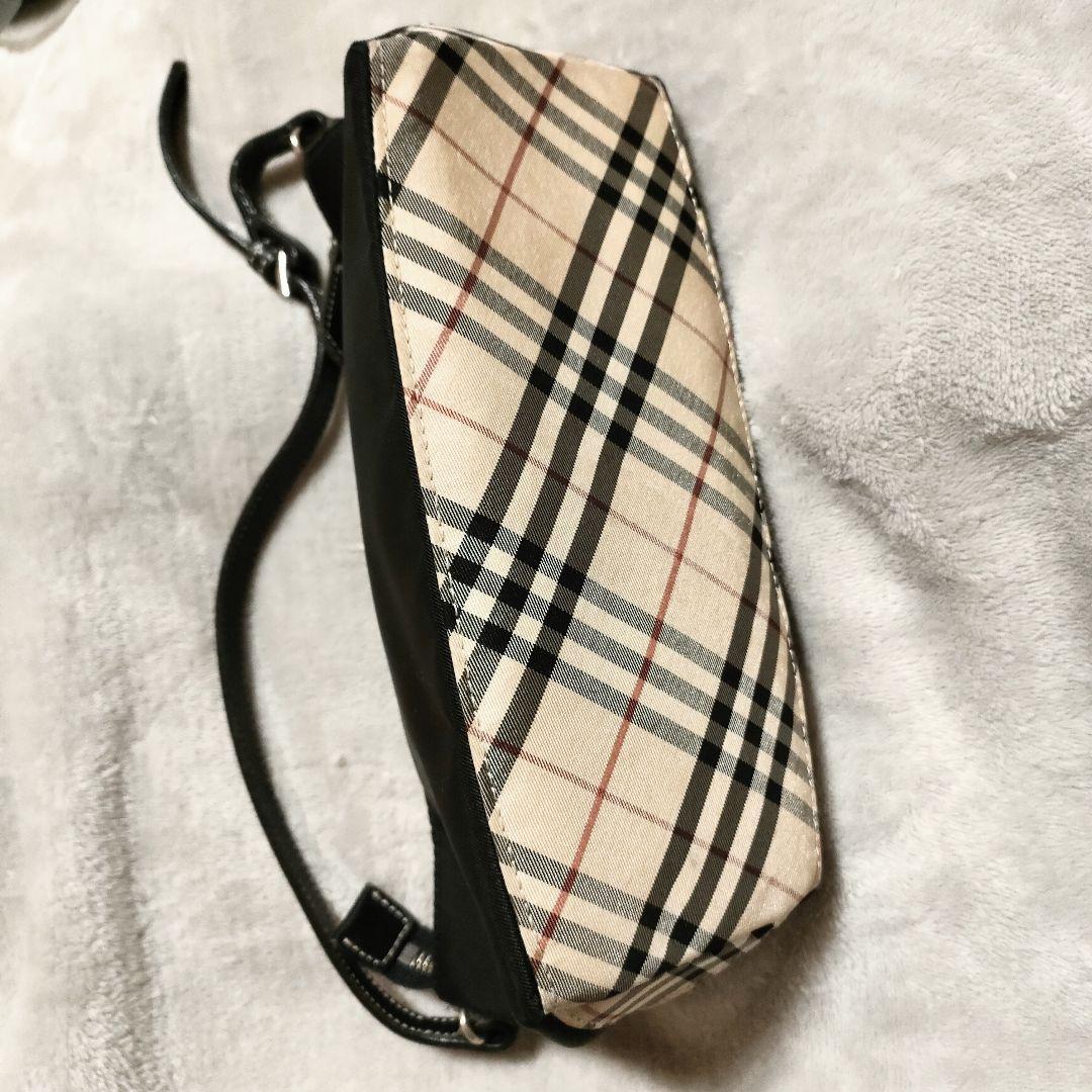 美品 バーバリー ブルーレーベル ハンドバッグ ナイロン ノバチェック ポーチ
