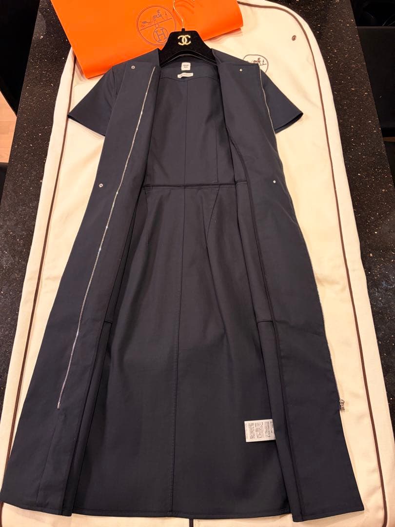 最終価格❗️【HERMÈS】フランス製　フロントジップワンピース 刻印ファスナー