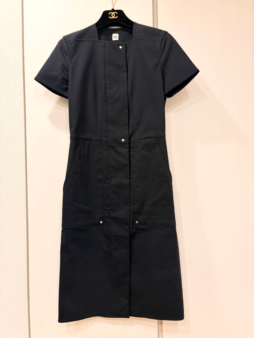 最終価格❗️【HERMÈS】フランス製　フロントジップワンピース 刻印ファスナー