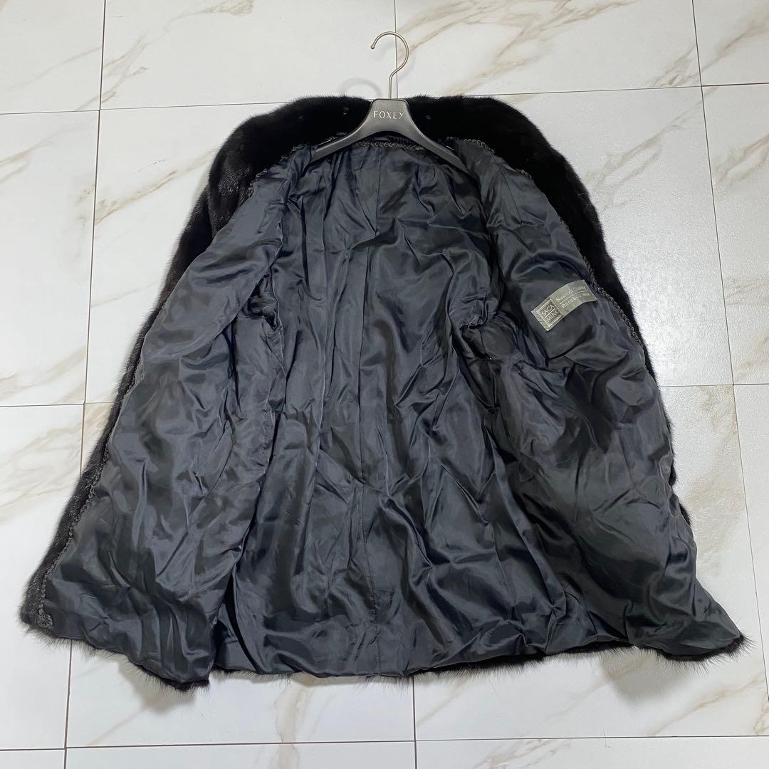 美品♡サガミンク 銀サガ 高級毛皮 ミンクコート 大きめ フリーサイズ ミドル丈