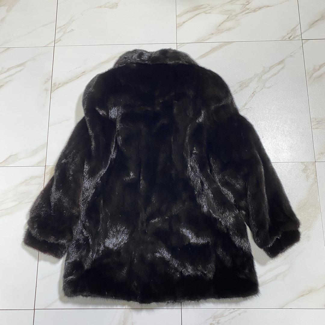美品♡サガミンク 銀サガ 高級毛皮 ミンクコート 大きめ フリーサイズ ミドル丈