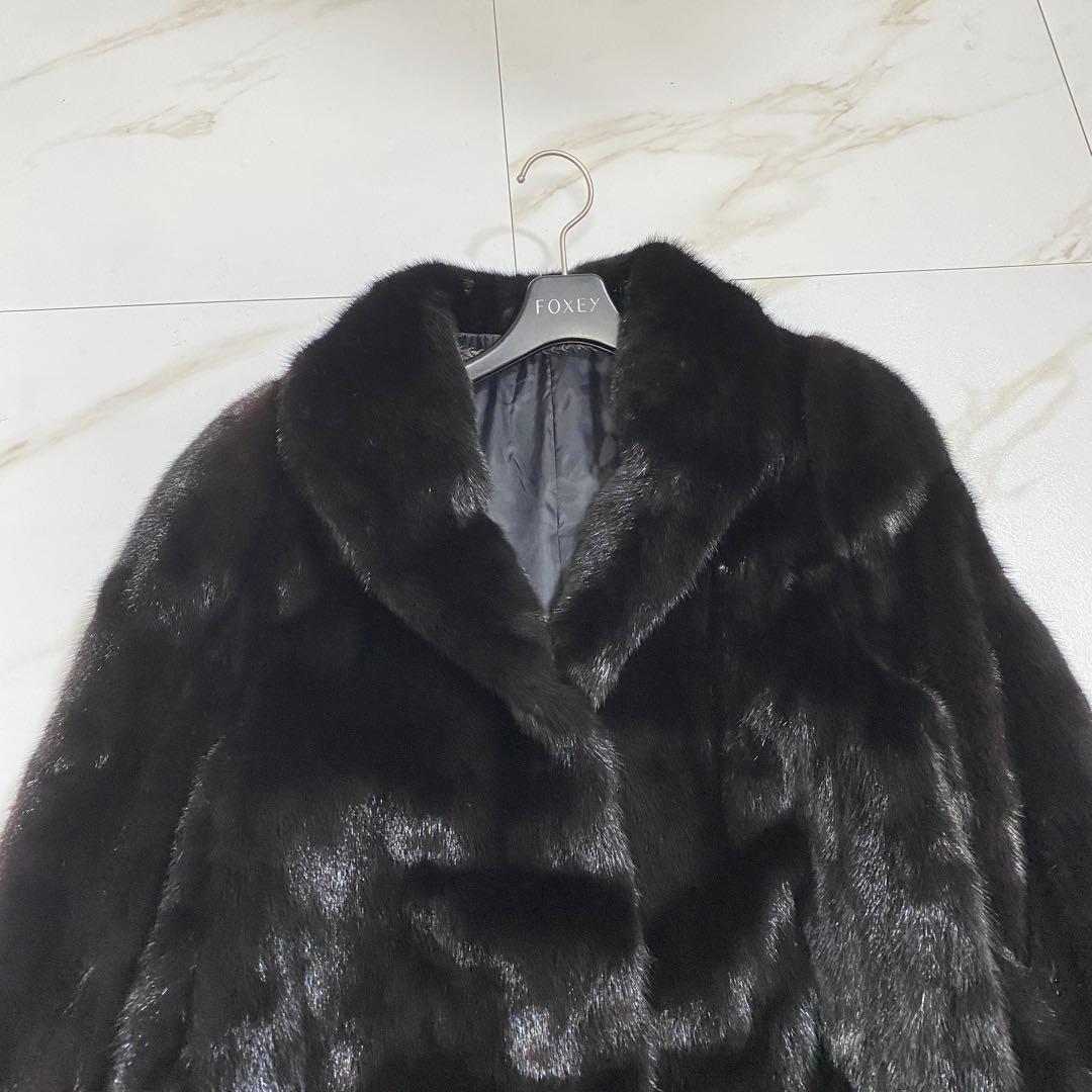 美品♡サガミンク 銀サガ 高級毛皮 ミンクコート 大きめ フリーサイズ ミドル丈