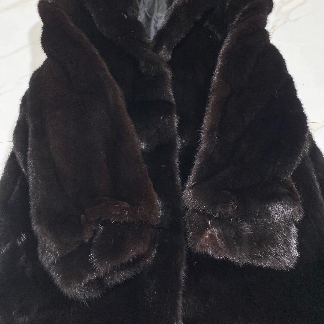 美品♡サガミンク 銀サガ 高級毛皮 ミンクコート 大きめ フリーサイズ ミドル丈