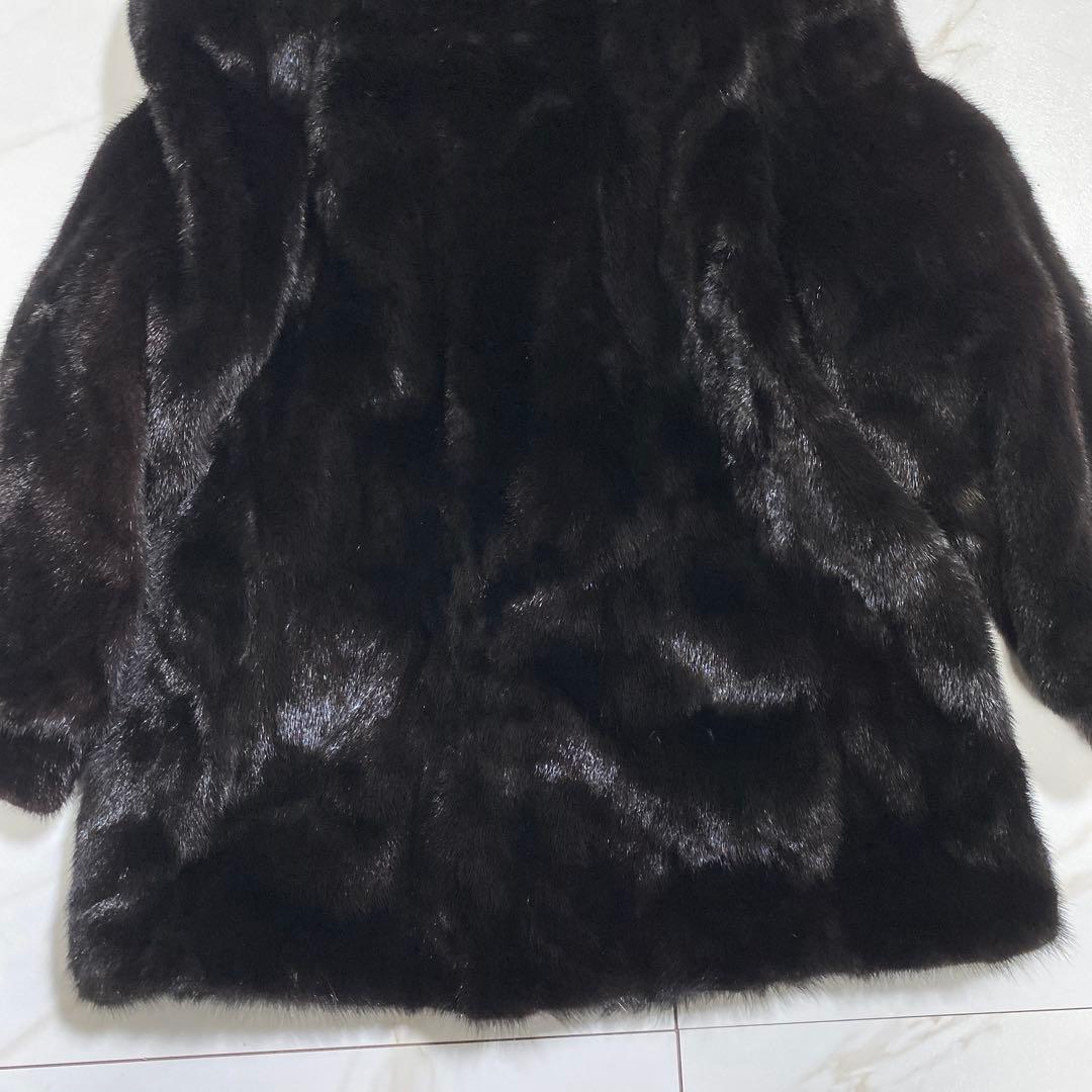 美品♡サガミンク 銀サガ 高級毛皮 ミンクコート 大きめ フリーサイズ ミドル丈