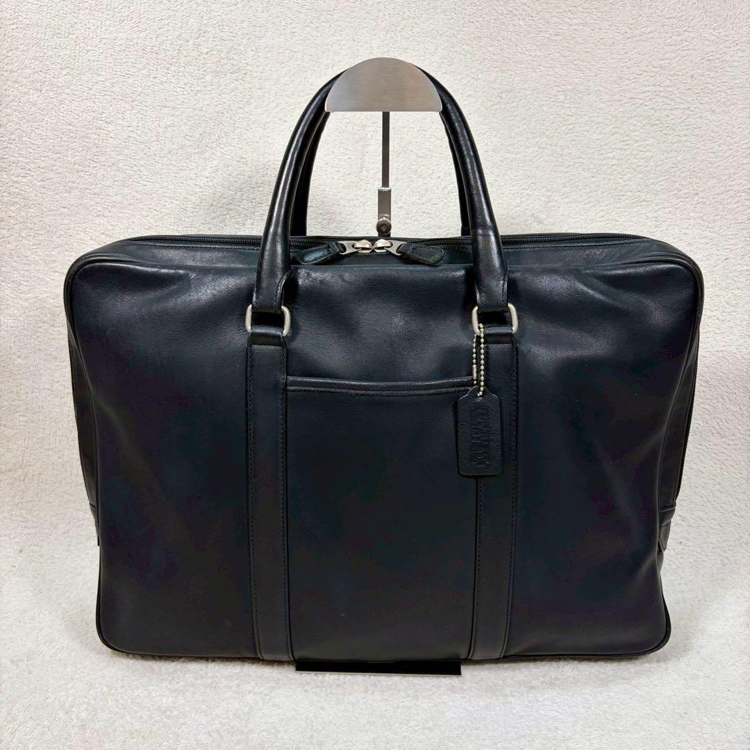 【美品✨】コーチ ハンドバッグ ビジネスバッグ オールレザー 黒　通勤　A4