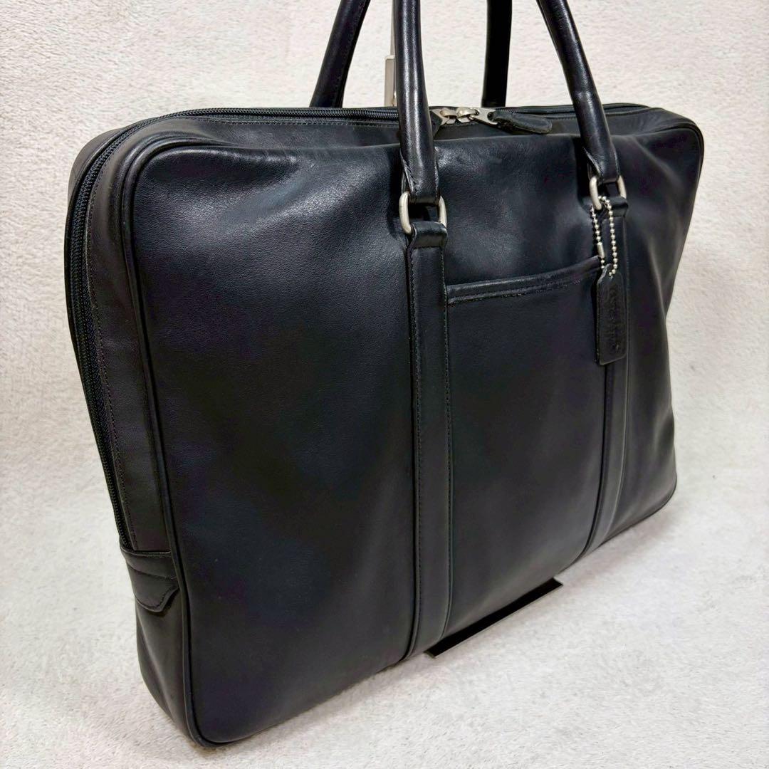 【美品✨】コーチ ハンドバッグ ビジネスバッグ オールレザー 黒　通勤　A4